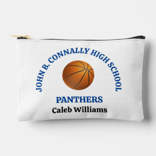 Pochette À Accessoires Joueur de basket-ball au lycée personnalisé bleu