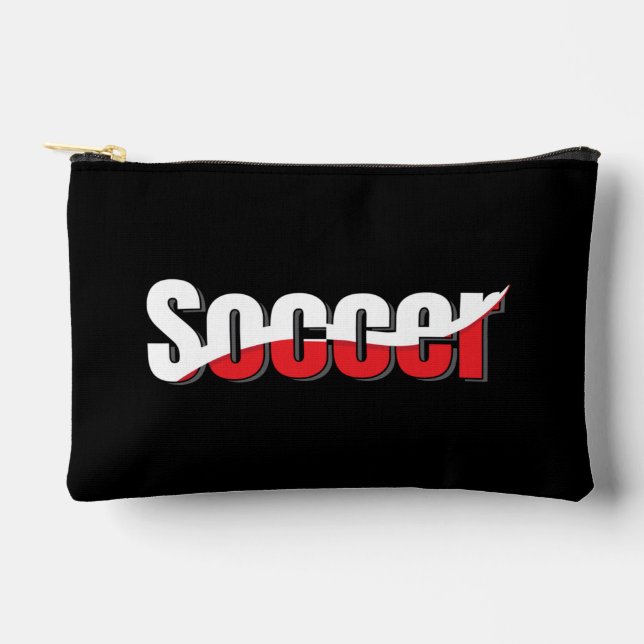 Pochette À Accessoires Joueur de soccer Swish Abstrait - Word Art (Recto)