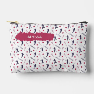 Pochette À Accessoires Joueuse de crosse rose et violet Motif