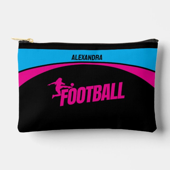 Pochette À Accessoires Joueuse de football femmes, cadeau d'anniversaire  (Recto)