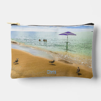 Pochette À Accessoires Journées de plage, Cape Haze, oiseaux regardant le