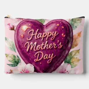 Pochette À Accessoires Joyeuse Fête des Mères Purple Heart Bloom