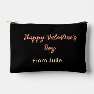 Pochette À Accessoires Joyeuse Saint-Valentin rouge noir de nom stylé