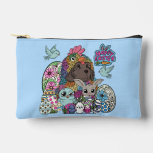 Pochette À Accessoires Joyeuses Pâques amis flous et à plumes