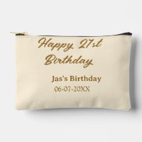 Joyeux 21e anniversaire marron pastel jaune nom da
