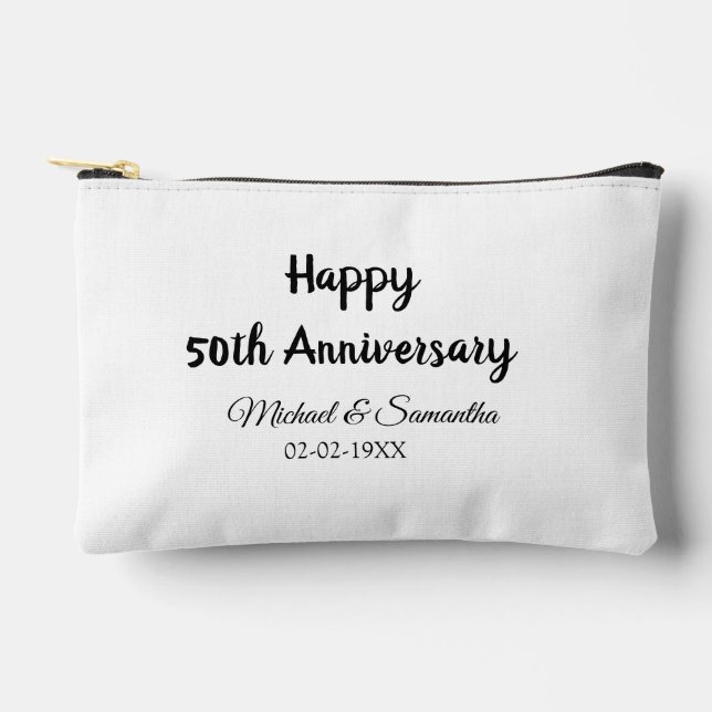 Pochette À Accessoires Joyeux 50e anniversaire ajouter nom du couple date (Recto)