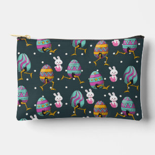 Pochette À Accessoires Joyeux jour de Pâques - Motif de vœux de lapin drô