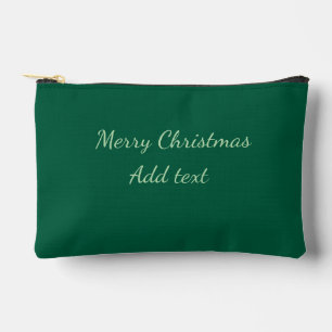 Pochette À Accessoires Joyeux Noël vert fond simple solo férié