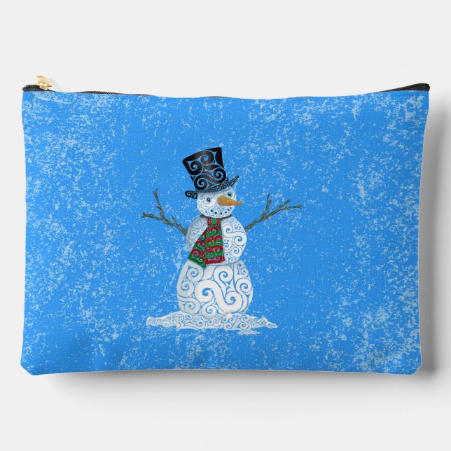 Pochette À Accessoires Joyeux Snowman Tourbillonnant (Recto)