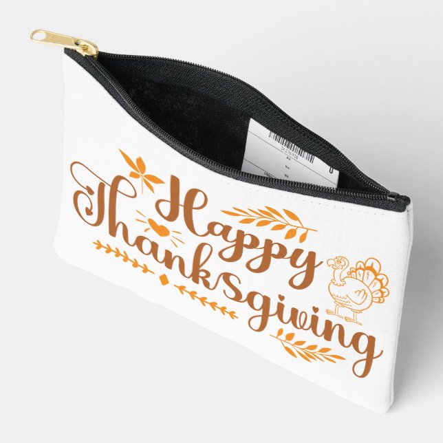 Pochette À Accessoires Joyeux Thanksgiving (Ouvrir)