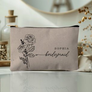 Pochette À Accessoires Juin Mois de naissance Fleur Épouse personnalisée