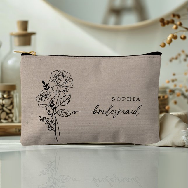 Pochette À Accessoires Juin Mois de naissance Fleur Épouse personnalisée (Créateur téléchargé)