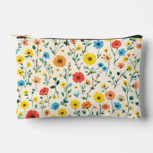 Pochette À Accessoires Juste un tas de fleurs joyeuses (Recto)