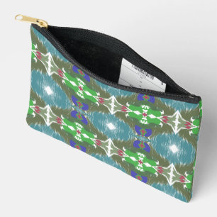 Pochette À Accessoires Kaléidoscope de la marée émeraude
