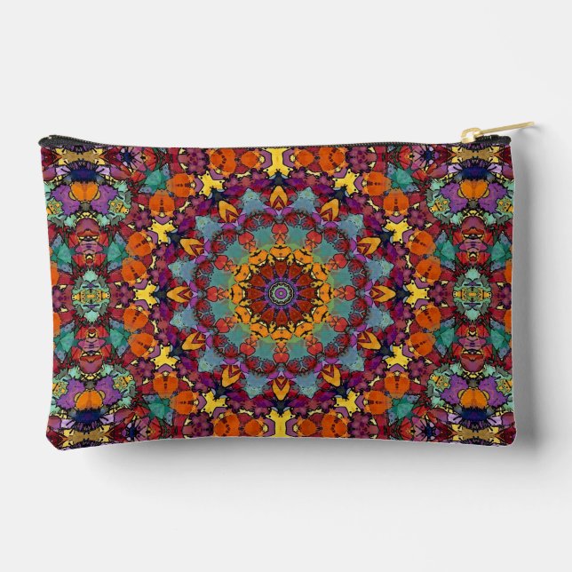 Pochette À Accessoires Kaleidoscope fractal Mandala Art Design-44444 (Verso)