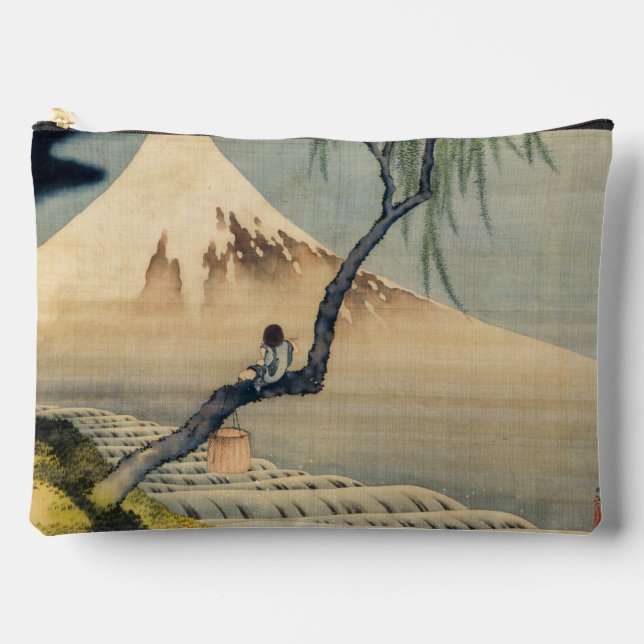 Pochette À Accessoires Katsushika Hokusai - Garçon regardant le Mont Fuji (Recto)