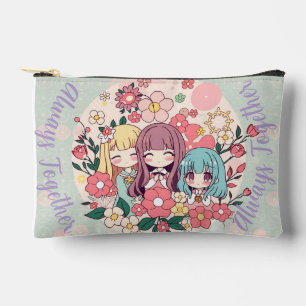 Pochette À Accessoires Kawaii Trio - Mignonnes Filles Anime & Vibes Flora