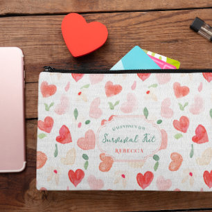 Pochette À Accessoires Kit de Survie Cute Galentine's Monogramme