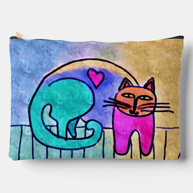 Pochette À Accessoires Kitty Love Art Abstrait (Recto)