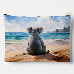 Pochette À Accessoires Koala sur une plage de sable