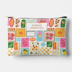 Pochette À Accessoires La Dolce Vita Italien Personnalisé Coloré