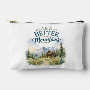 Pochette À Accessoires La vie est meilleure dans les montagnes Fleur sauv