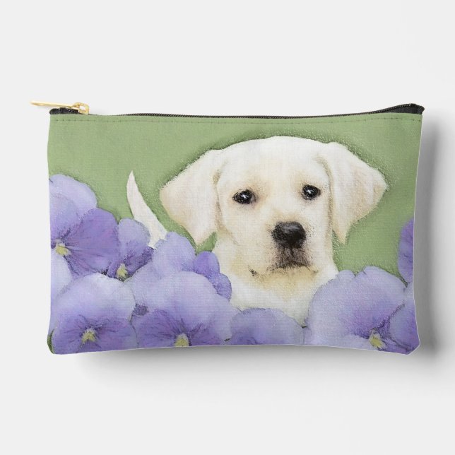 Pochette À Accessoires Labrador Retriever Puppy Peinture Chien Jaune Art (Recto)