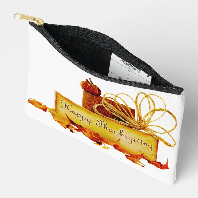 Pochette À Accessoires l'ambiance chaleureuse et festive de Thanksgiving  (Ouvrir)