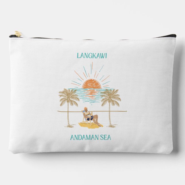 Pochette À Accessoires Langkawi Mer d'Andaman Rétro Chic (Recto)
