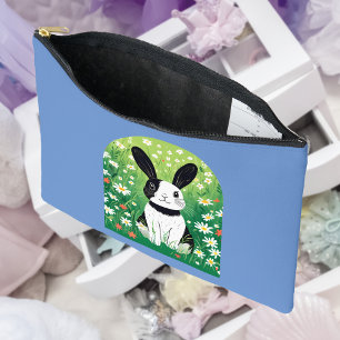 Pochette À Accessoires Lapin Noir Et Blanc