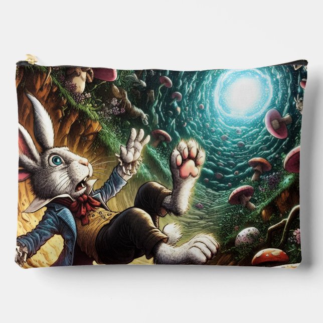 Pochette À Accessoires Lapin Panique Tombant Dans Le Trou Du Lapin (Recto)