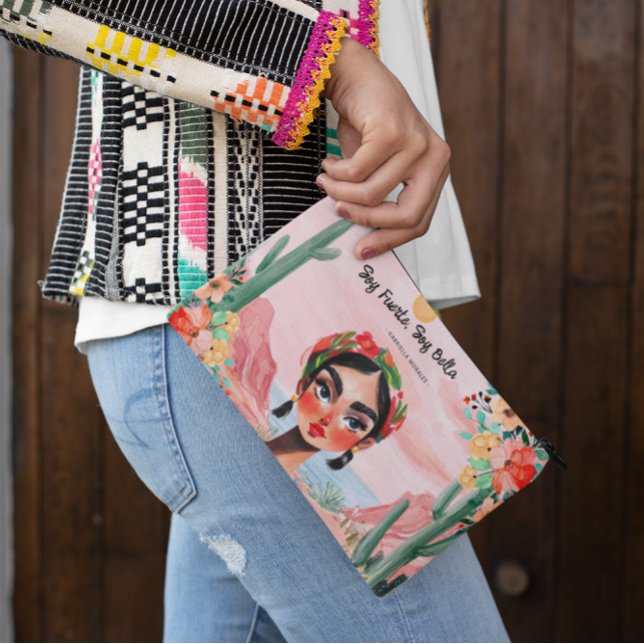 Pochette À Accessoires L'autonomisation en fleurs : monogramme personnali (Créateur téléchargé)