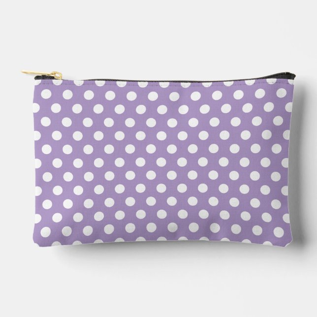 Pochette À Accessoires lavande violette pois rétro motif (Recto)
