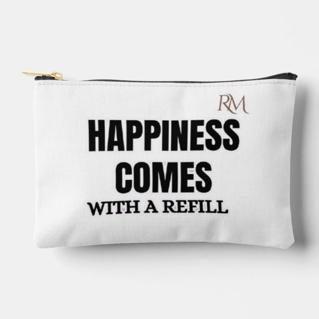 Pochette À Accessoires Le bonheur vient avec une recharge - Design de caf (Recto)