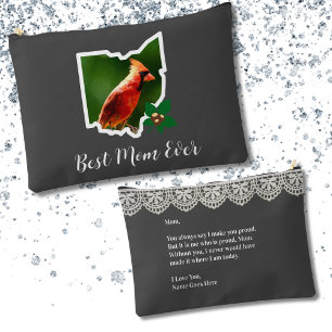 Pochette À Accessoires Le cardinal de maman de l'Ohio et la fête des mère