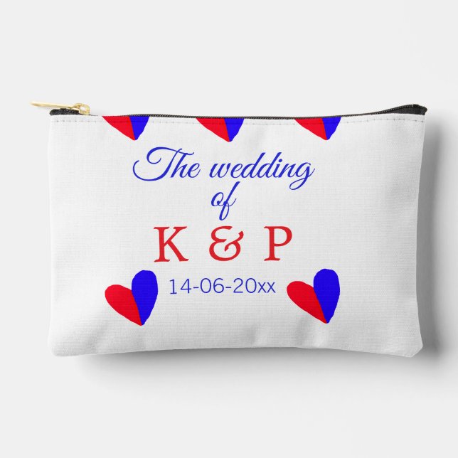 Pochette À Accessoires Le mariage d'ajouter le nom du couple date de la l (Recto)
