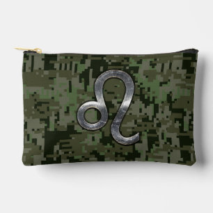 Pochette À Accessoires Léo Zodiac Sign on Green Digital Camo