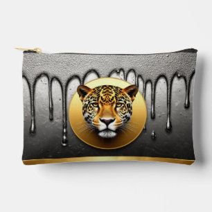 Pochette À Accessoires Léopard doré avec détails de gouttes d'eau 🐆