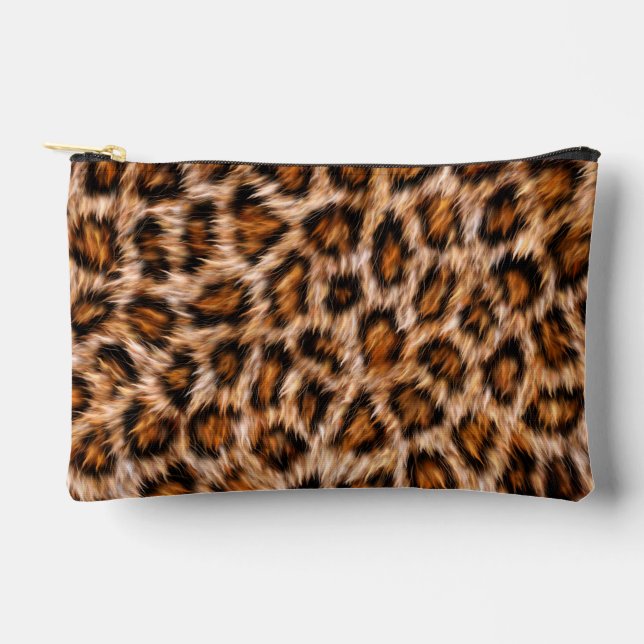 Pochette À Accessoires Leopard Jaguar Chat fourrure Brown Motif-24609 (Recto)