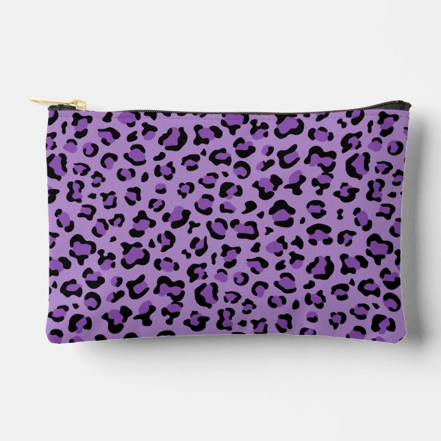 Pochette À Accessoires Leopard Print, Léopard Spots, Purple Leopard (Recto)