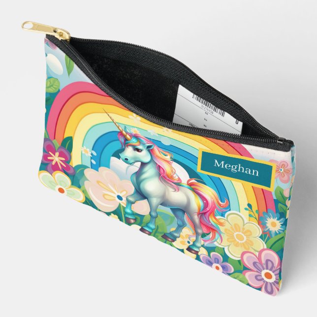 Pochette À Accessoires Les filles mignonnes ajouter nom imaginaire licorn (Ouvrir)