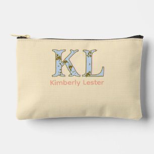 Pochette À Accessoires lettre de nom monogramme pêche rétro pastel gras