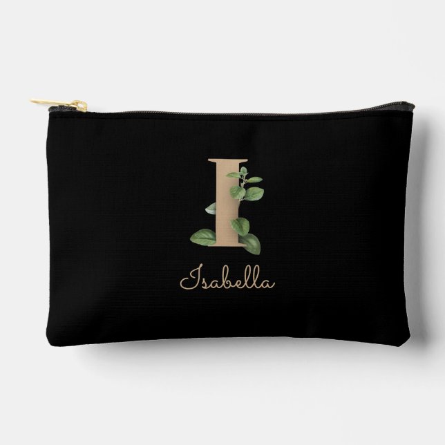 Pochette À Accessoires LETTRE D'OR MONOGRAPHIQUE BOtanique Élégante I (Recto)