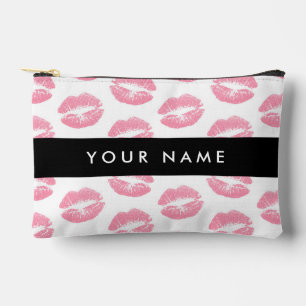 Pochette À Accessoires Lèvres Roses, Baiser, Baguette à lèvres, Votre Nom