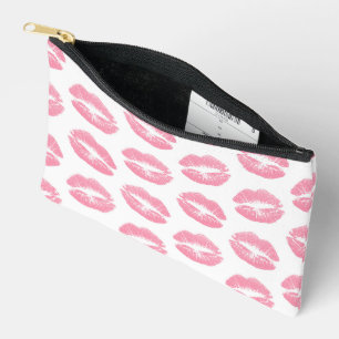 Pochette À Accessoires Lèvres roses, motif de lèvres, rouge à lèvres rose