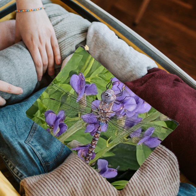Pochette À Accessoires Libellule Darner aux Yeux Bleus sur Fleurs Violett (In Situ Travel)