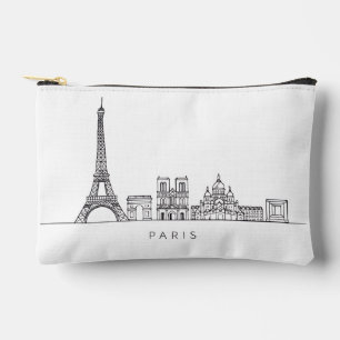 Pochette À Accessoires Ligne artistique minimaliste de la skyline de Pari