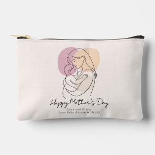 Pochette À Accessoires Ligne d'art moderne minimaliste Maman et bébé Fête