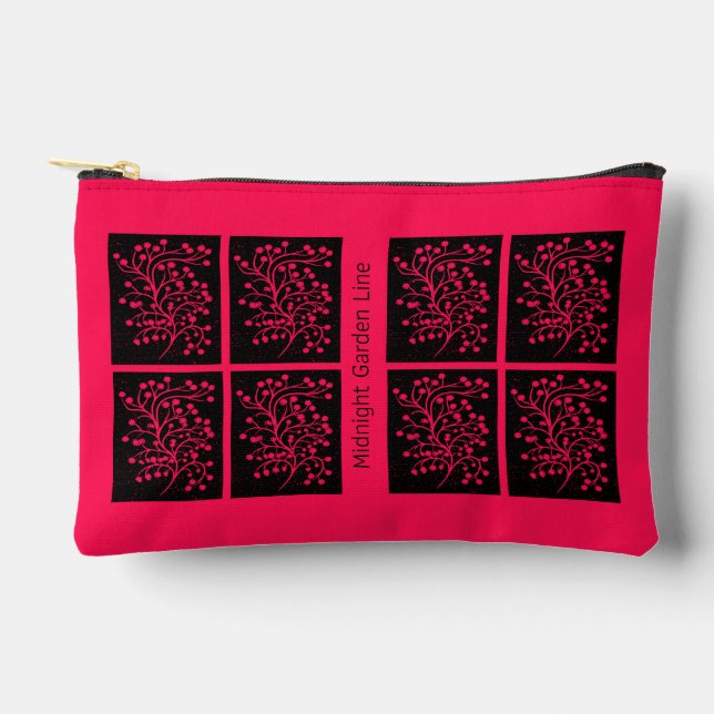 Pochette À Accessoires Ligne de jardin de minuit Raspberry Bloom (Recto)