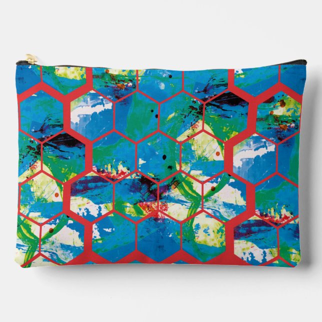 Pochette À Accessoires Lignes rouges. (Recto)